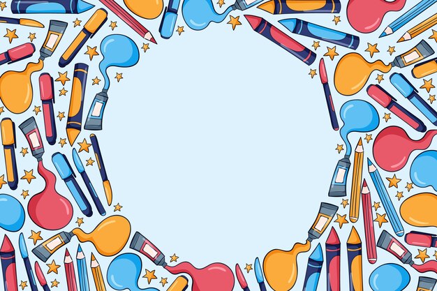 Fondo disegnato a mano della giornata mondiale dell'arte