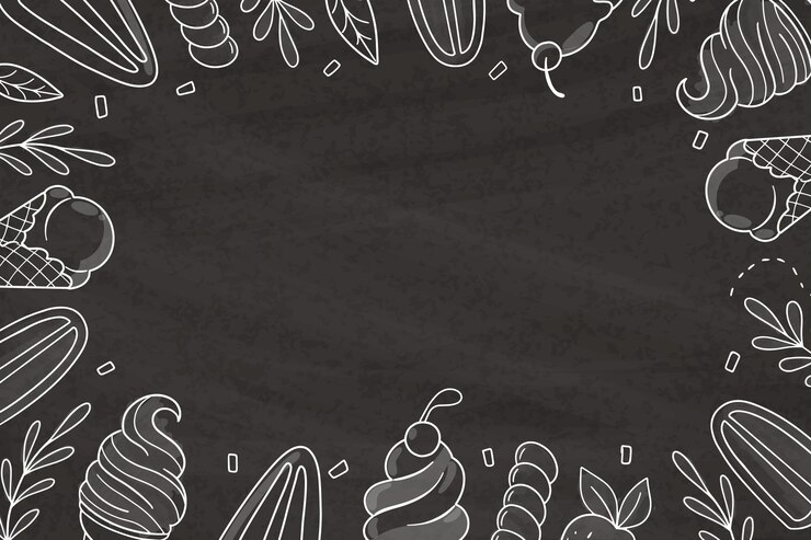 Vettore gratuito fondo disegnato a mano della lavagna del gelato