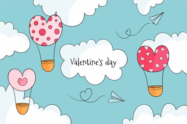 Fondo disegnato a mano di San Valentino