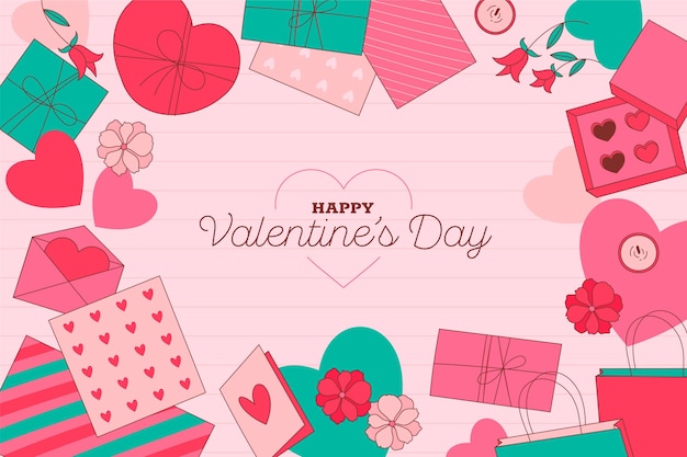 Fondo disegnato a mano di San Valentino