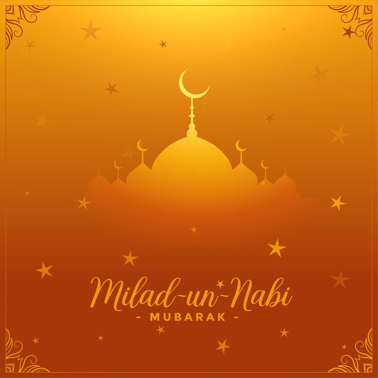 Vettore gratuito fondo dorato della carta di festival islamico di milad un nabi