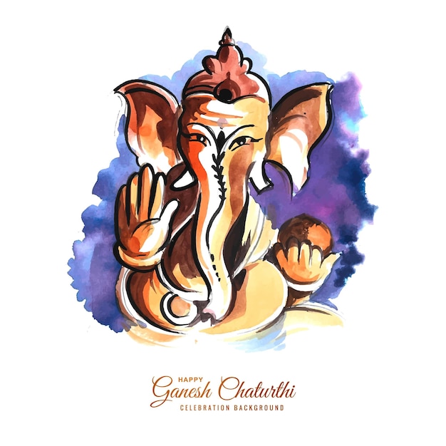 Fondo felice artistico moderno della carta di celebrazione di ganesh chaturthi