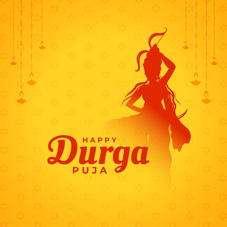 Vettore gratuito fondo felice del festival di durga pooja