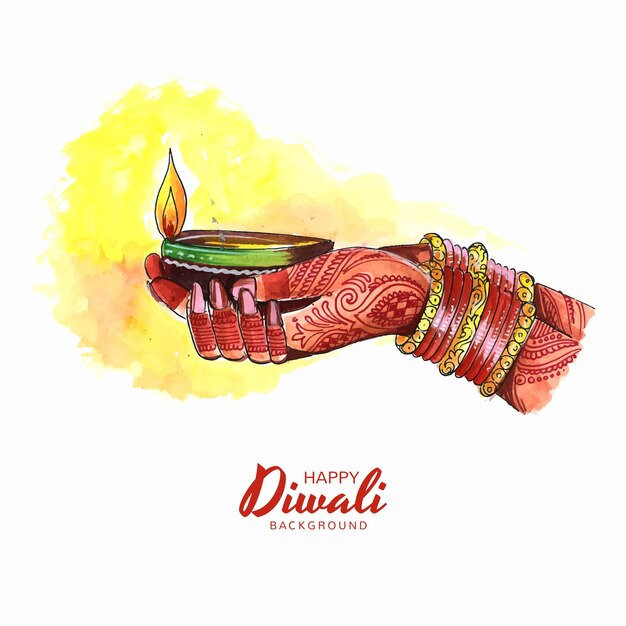 Fondo felice della carta di celebrazione del festival di diwali