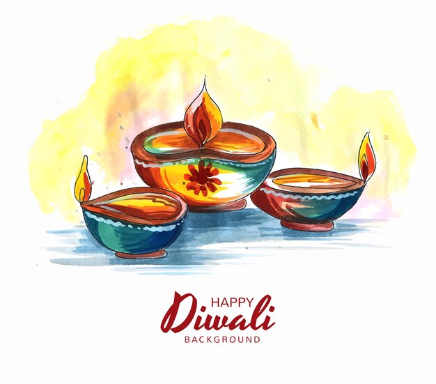 Fondo felice della carta di celebrazione del festival di diwali