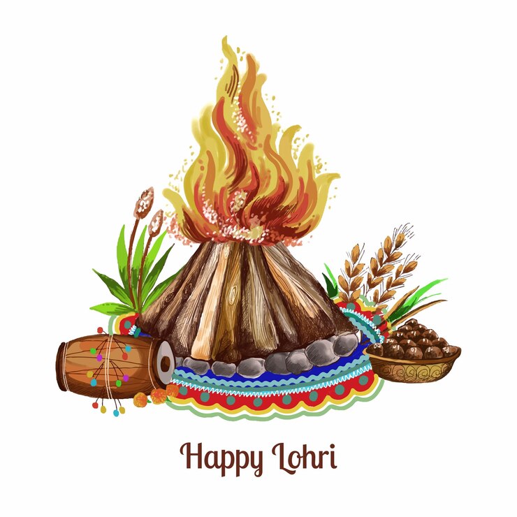Vettore gratuito fondo felice della carta di celebrazione di festival di festa di lohri