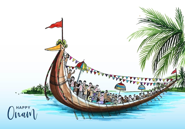 Vettore gratuito fondo felice della carta di celebrazione di onam