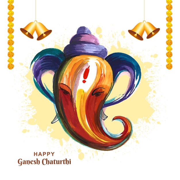 Fondo felice di festa della cartolina d'auguri di ganesh chaturthi