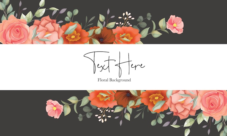 Vettore gratuito fondo floreale disegnato a mano bella con ornamento floreale arancio