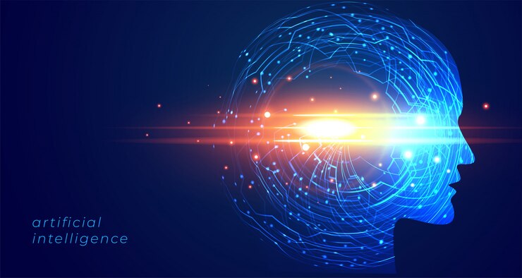 Vettore gratuito fondo futuristico di tecnologia del fronte di intelligenza artificiale