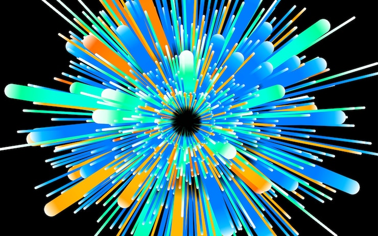 Vettore gratuito fondo geometrico circolare astratto modello di movimento centrico dinamico starburst