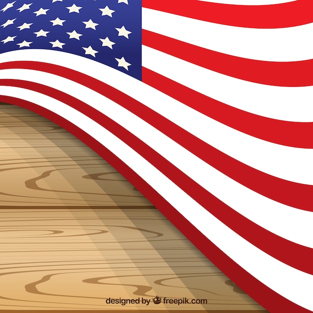 Fondo in legno con la bandiera americana