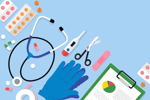 Fondo medico disegnato a mano
