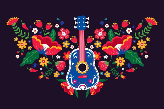 Fondo messicano di cinco de mayo disegnato a mano