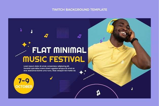 Fondo minimo di contrazione del festival di musica di design piatto