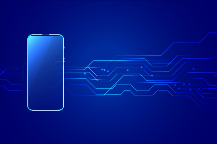 Vettore gratuito fondo mobile di tecnologia dello smartphone di digital con lo schema circuitale