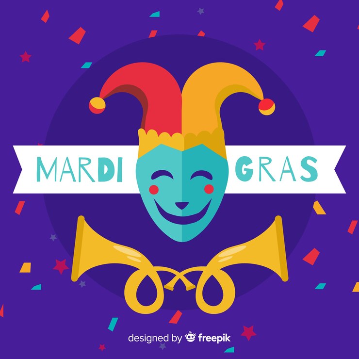 Vettore gratuito fondo piano di carnevale di martedì grasso