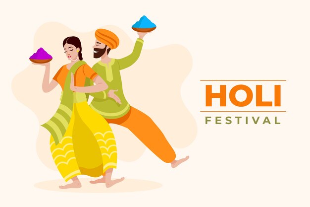 Fondo piatto del festival di holi
