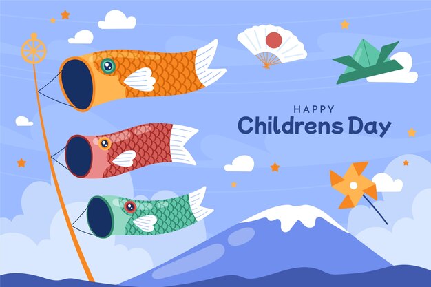 Fondo piatto del giorno dei bambini