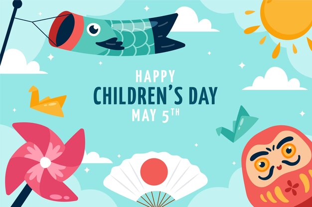 Fondo piatto del giorno dei bambini