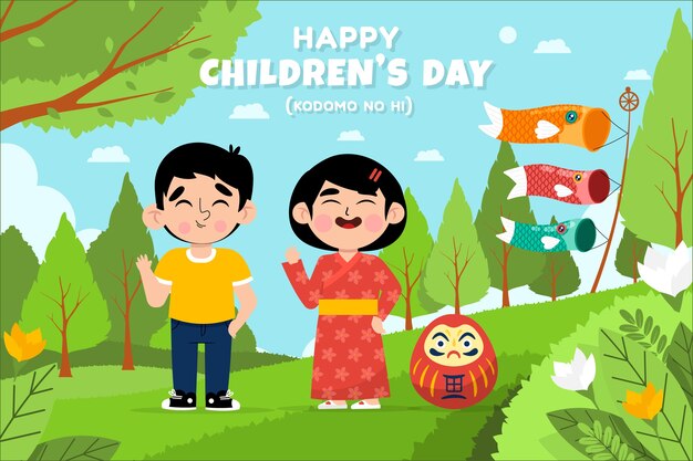 Fondo piatto del giorno dei bambini