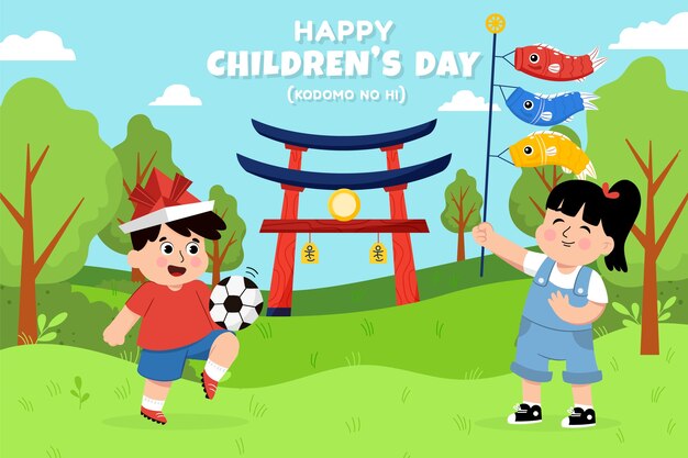 Fondo piatto del giorno dei bambini