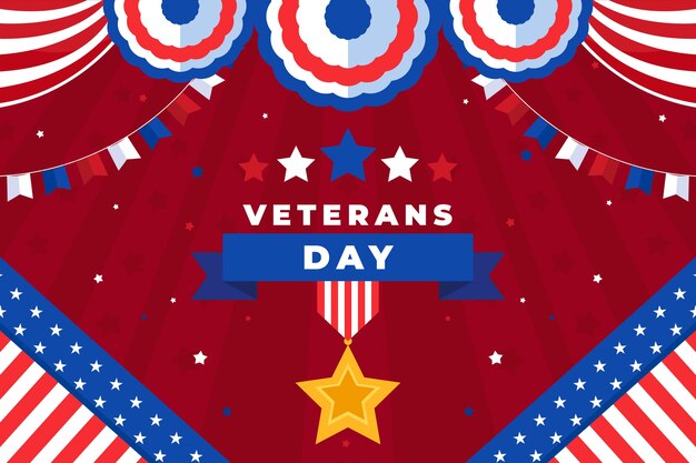 Fondo piatto del giorno dei veterani