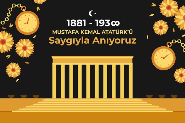 Fondo piatto del giorno della memoria di ataturk