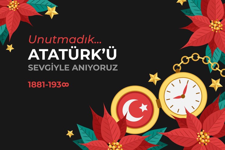 Vettore gratuito fondo piatto del giorno della memoria di ataturk