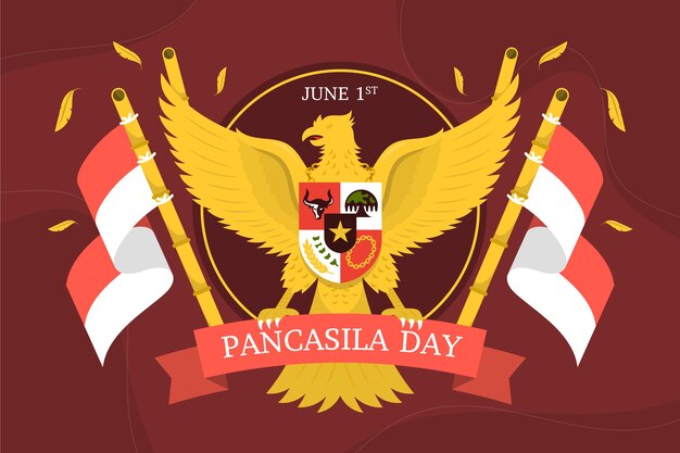 Fondo piatto del giorno della pancasila