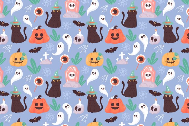 Fondo piatto del modello pastello di halloween