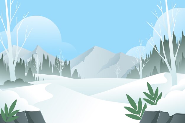 Fondo piatto del polo nord della stagione invernale