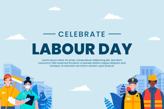 Fondo piatto della festa del lavoro