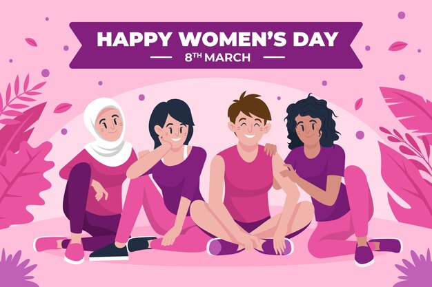 Fondo piatto della festa della donna internazionale