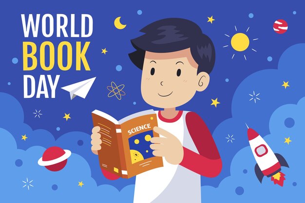 Fondo piatto della giornata mondiale del libro