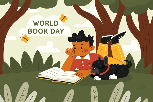 Fondo piatto della giornata mondiale del libro