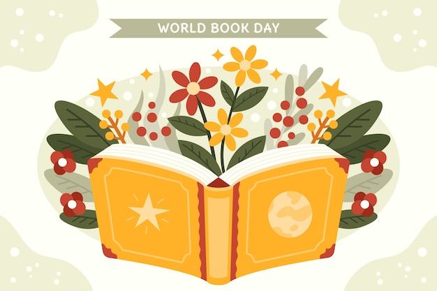 Fondo piatto della giornata mondiale del libro