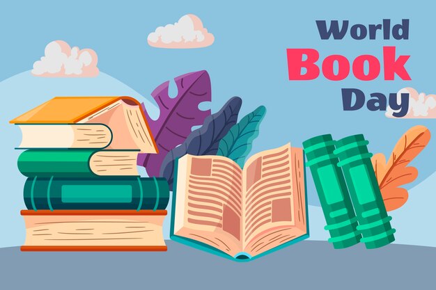 Fondo piatto della giornata mondiale del libro