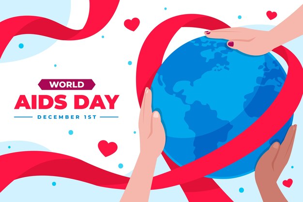 Fondo piatto della giornata mondiale dell'AIDS