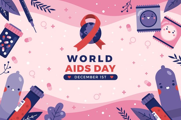 Fondo piatto della giornata mondiale dell'AIDS