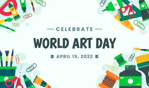 Fondo piatto della giornata mondiale dell'arte