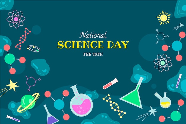 Fondo piatto della giornata nazionale della scienza