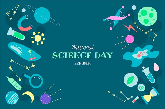 Fondo piatto della giornata nazionale della scienza