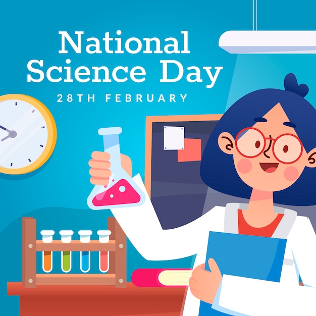 Fondo piatto della giornata nazionale della scienza
