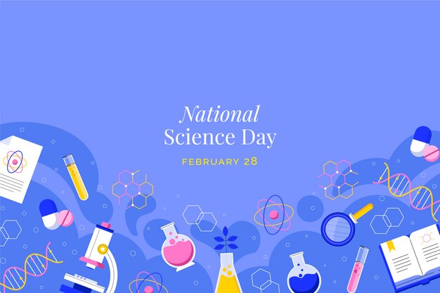 Fondo piatto della giornata nazionale della scienza
