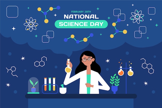 Fondo piatto della giornata nazionale della scienza