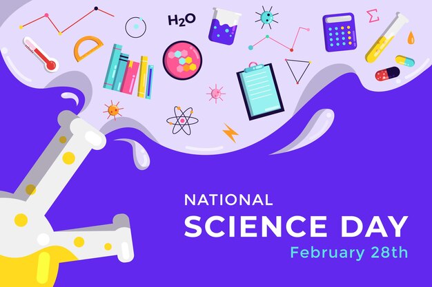 Fondo piatto della giornata nazionale della scienza