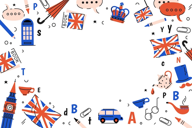 Vettore gratuito fondo piatto della scuola inglese disegnata a mano
