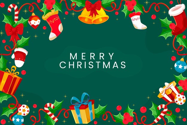 Fondo piatto di celebrazione della stagione di natale