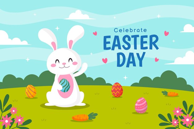 Fondo piatto di celebrazione di pasqua